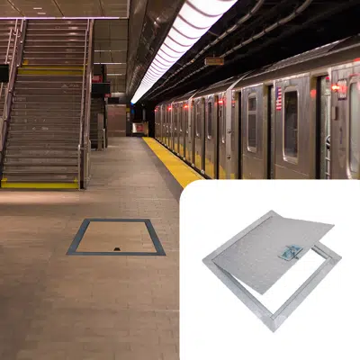 画像  Recessed Aluminum Floor Hatch with Exposed Flange