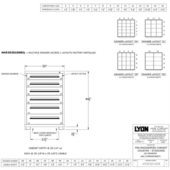 Objetos BIM - ¡Descarga gratis! Lyon Modular Cabinet 6 Drawer Bench ...