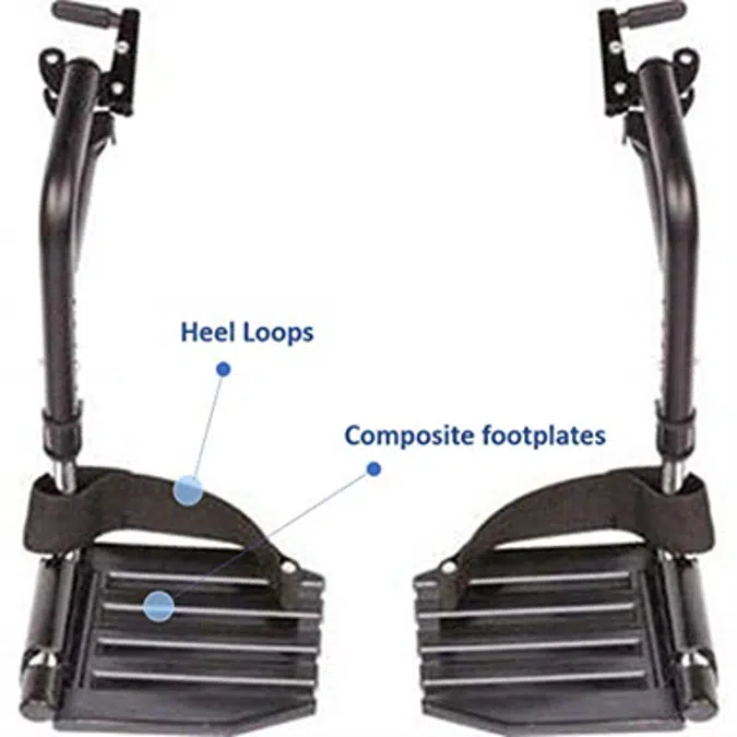 Invacare Tracer SX5 Wheelchair, with Desk Length Arms and T93HCP Composite Footrests with Heel Loops, 18" Seat Width, 1193458