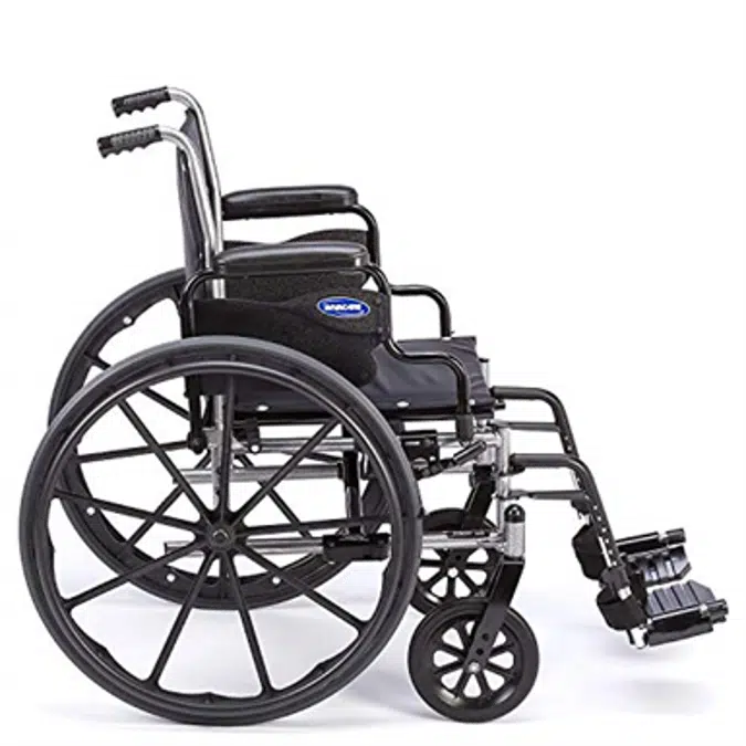 Invacare Tracer SX5 Wheelchair, with Desk Length Arms and T93HCP Composite Footrests with Heel Loops, 18" Seat Width, 1193458