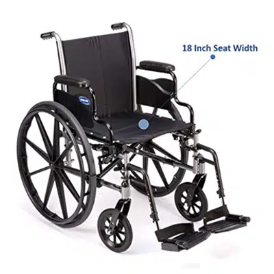Image for Invacare Tracer SX5 Wheelchair, with Desk Length Arms and T93HCP Composite Footrests with Heel Loops, 18" Seat Width, 1193458