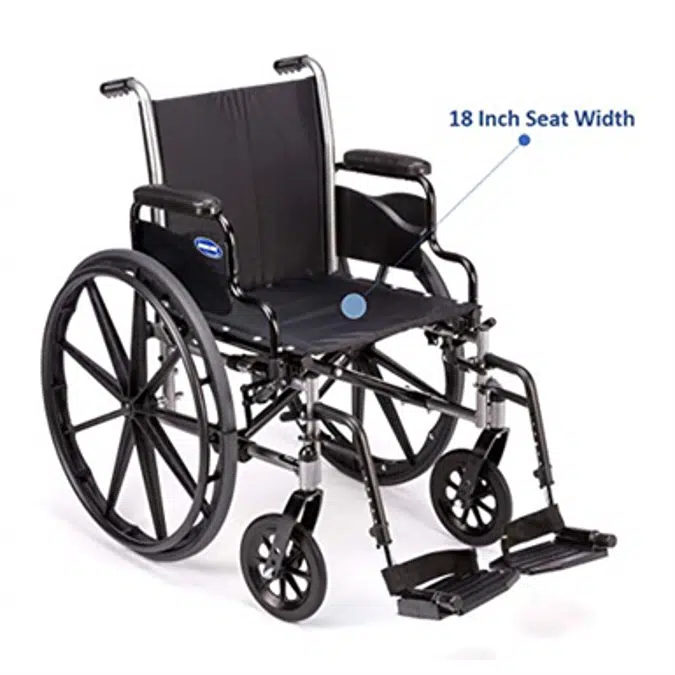 Invacare Tracer SX5 Wheelchair, with Desk Length Arms and T93HCP Composite Footrests with Heel Loops, 18" Seat Width, 1193458