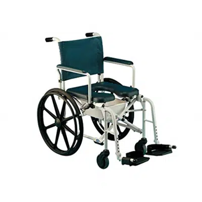 Invacare Mariner Rehab Shower Wheelchair, with Commode Opening, 18" Seat Width, 6895 için görüntü