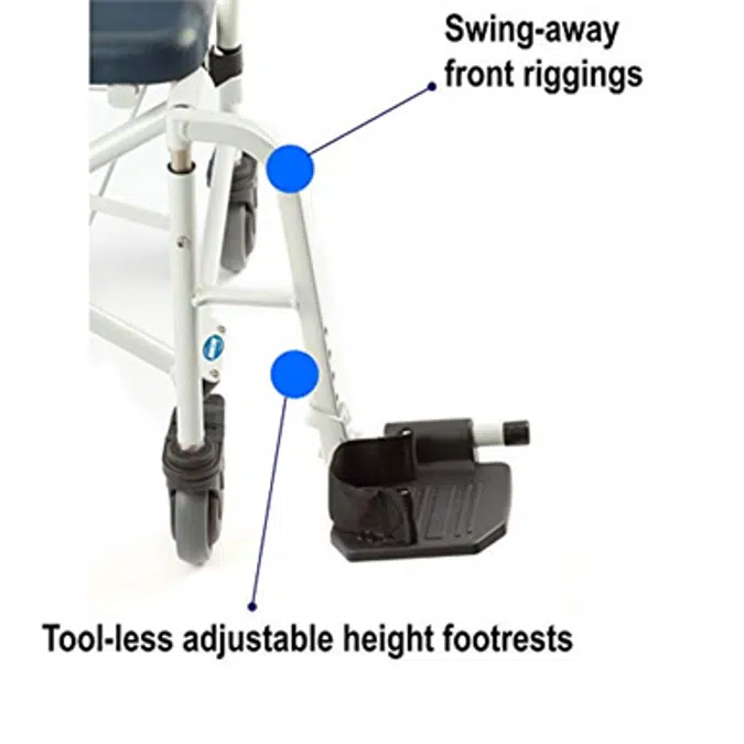 Invacare Mariner Rehab Shower Wheelchair, with Commode Opening, 18" Seat Width, 6895