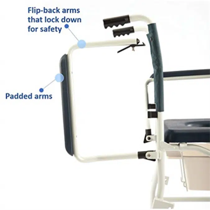 Invacare Mariner Rehab Shower Wheelchair, with Commode Opening, 18" Seat Width, 6895