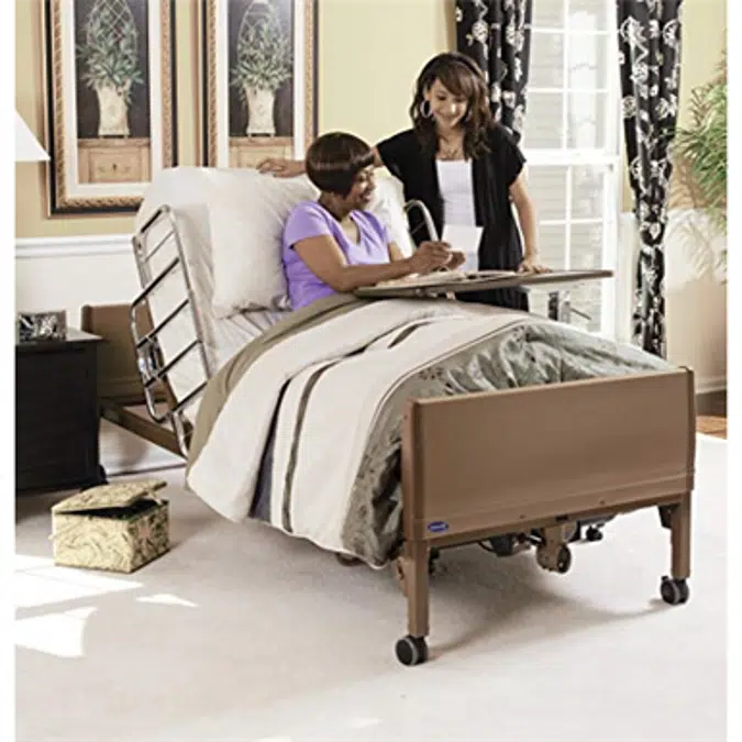 Invacare 5410IVC, 6629, 5185 5410IVC Full Electric Homecare Bed with Innerspring Mattress 5185 and Full Rails 6629