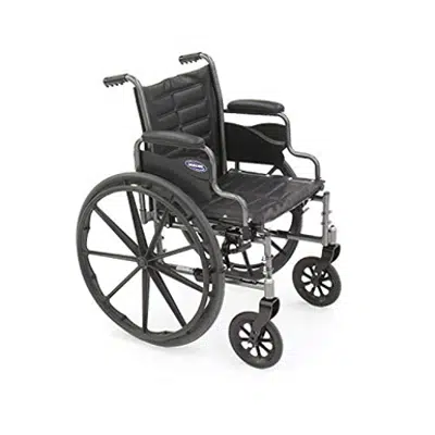Image for Invacare Tracer EX2 Wheelchair, with Desk Length Arms and T93HCP Hemi Footrests with Heel Loops, 20" Seat Width, TREX20RP / T93HCP