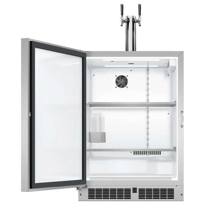 24" Dual Tap Outdoor Beer Dispenser, Left Hinge