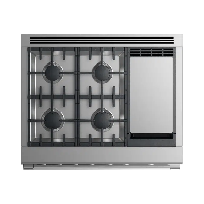 36" Series 9 Professional 4 Burner + Griddle Dual Fuel Range, LPG