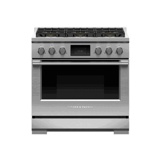 Objetos BIM ¡Descarga gratis! Dual Fuel Range, 36", 6 Burners, Self