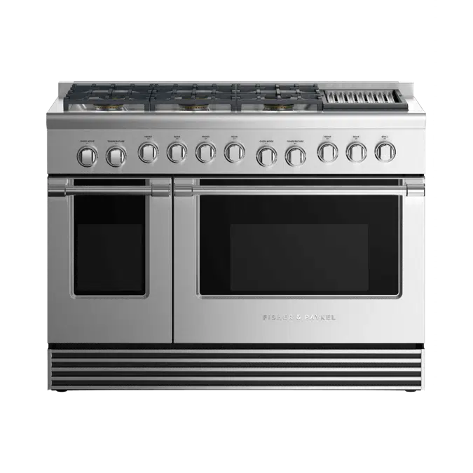 Gas Range, 48", 6 Burners with Grill, LPG-RGV2-486GL-L_N