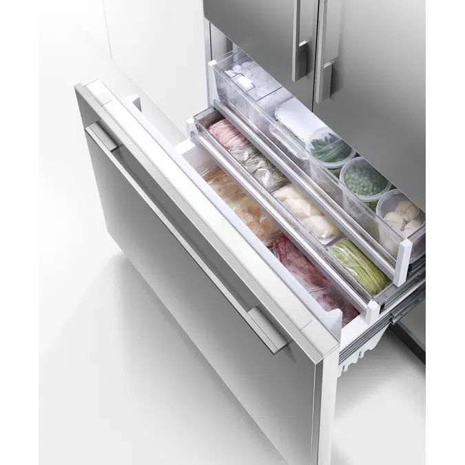 90cm Series 7 Integrated French Door Refrigerator Freezer, Ice & Water