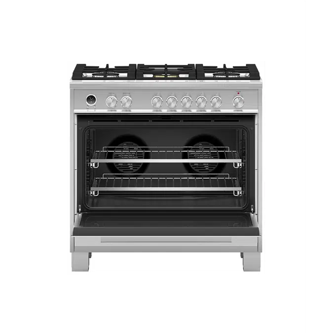 BIM objects Free download! Dual Fuel Range, 36", 5 Burners, Self
