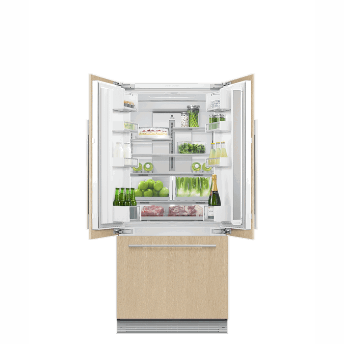 BIM objects Free download! Integrated French Door Refrigerator, 80cm