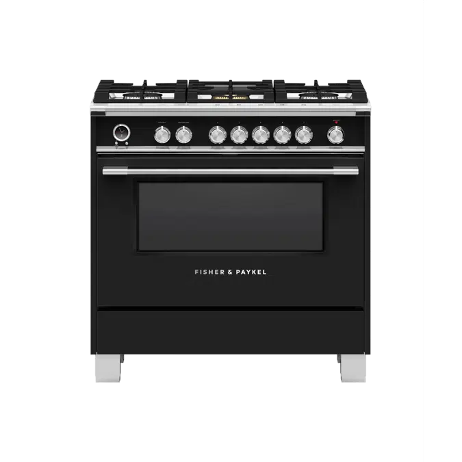 BIM objects Free download! Dual Fuel Range, 36", 5 Burners, Self