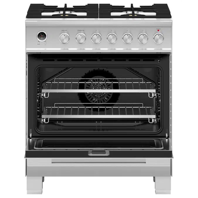 30" Series 9 Contemporary 4 Burner Dual Fuel Self-Cleaning Range