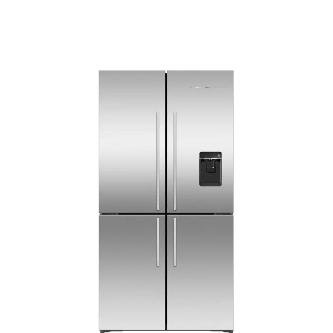 Freestanding Quad Door Refrigerator Freezer, 36", 18.9 cu ft, Ice & Water
