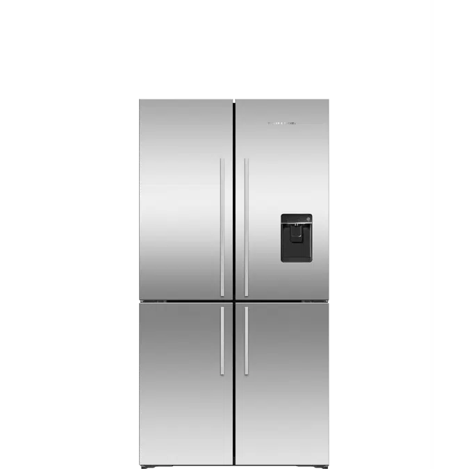 Freestanding Quad Door Refrigerator Freezer, 36, 18.9 cu ft, Ice & Water