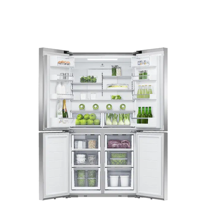 Freestanding Quad Door Refrigerator Freezer, 36", 18.9 cu ft, Ice & Water-RF203QDUVX1