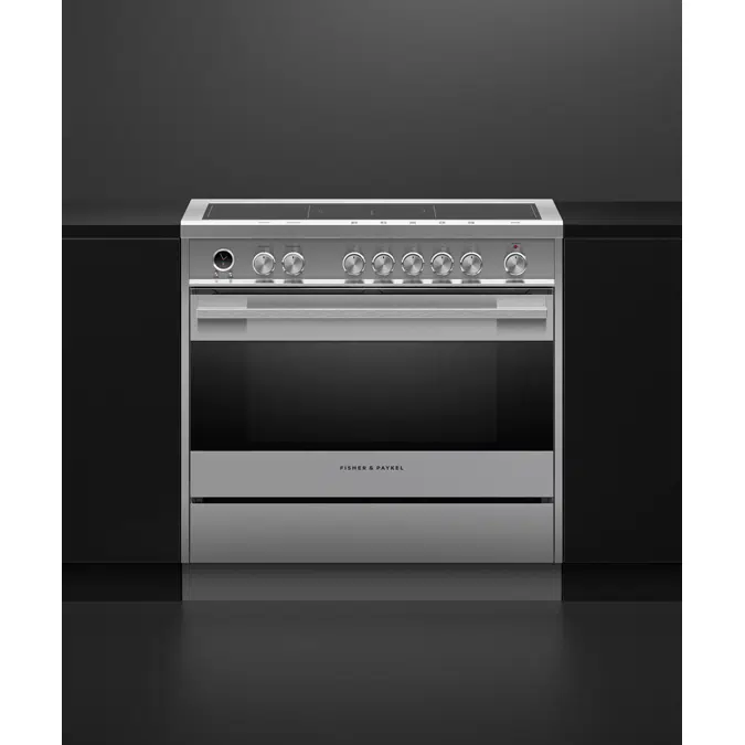 36" Series 9 Contemporary 5 Zone Induction Self-Cleaning Range, 2 SmartZones