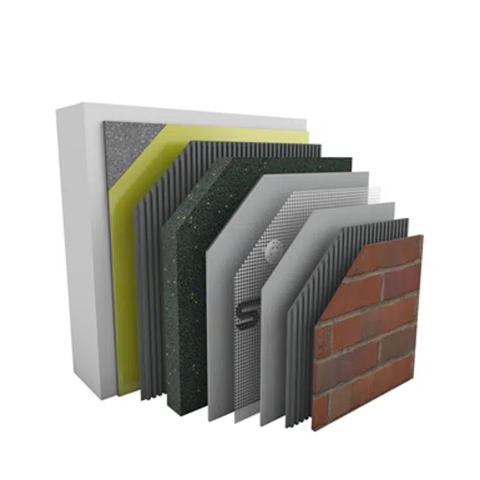 StoTherm Vario D, External wall insulation system with drained EPS including air and vaper barrier with brick slips surface