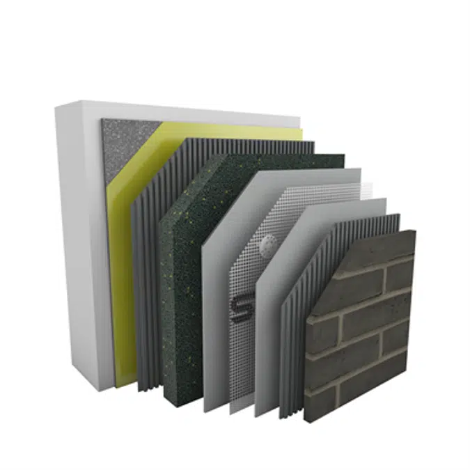 StoTherm Vario D, External wall insulation system with drained EPS including air and vaper barrier with brick slips surface