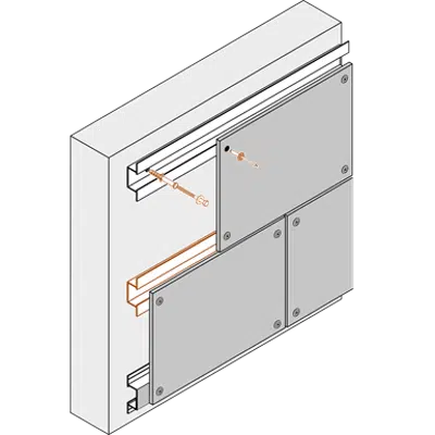 Image pour Fixation visible en ossature simple réseau (vêtage)