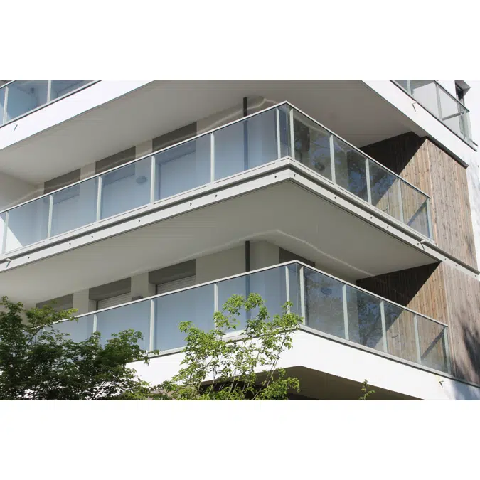 Klair - garde-corps vitré axé | pose sur dalle 