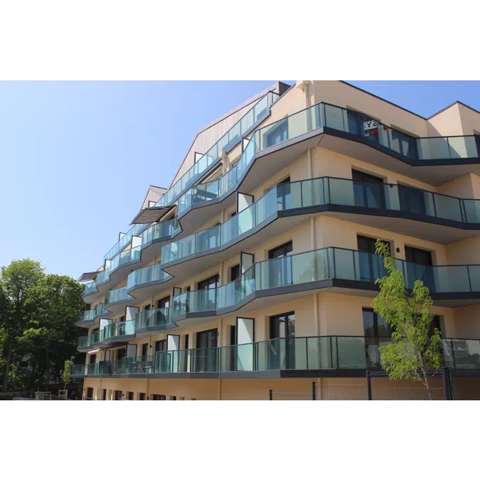 Klair - garde-corps vitré axé | pose nez de dalle 