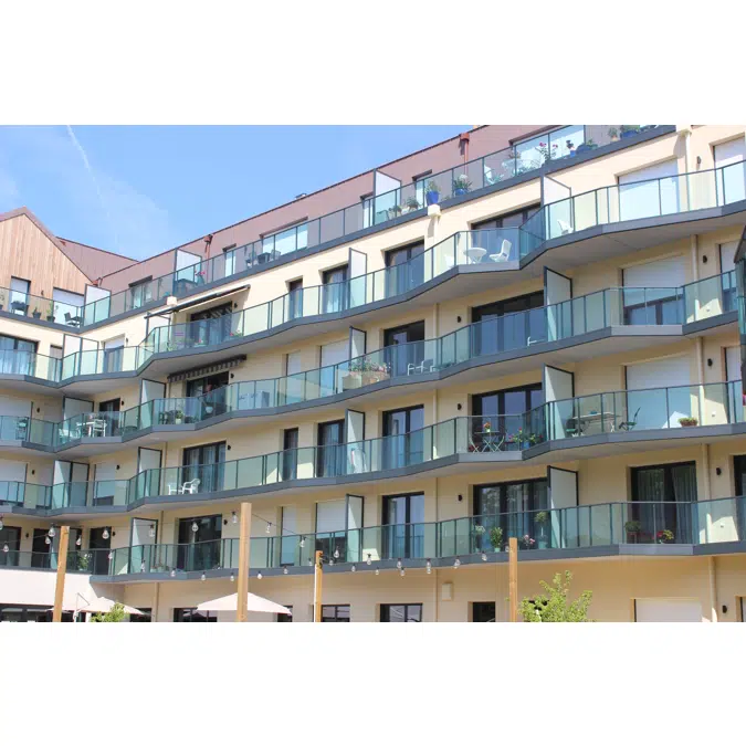 Klair - garde-corps vitré axé | pose nez de dalle 