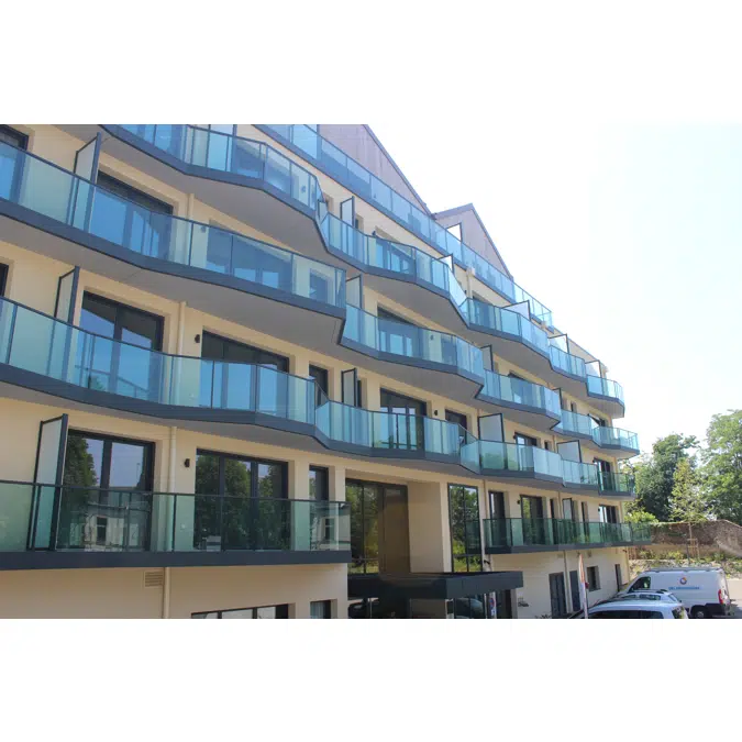 Klair - garde-corps vitré axé | pose nez de dalle 