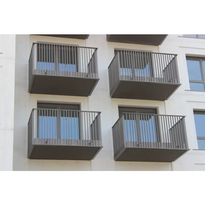 Kapitale - garde-corps barreaudé axé | pose nez de dalle 