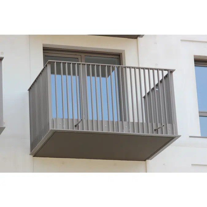 Kapitale - garde-corps barreaudé axé | pose nez de dalle 