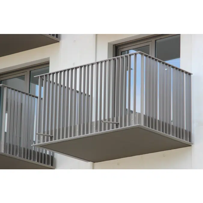 Kapitale - garde-corps barreaudé axé | pose nez de dalle 