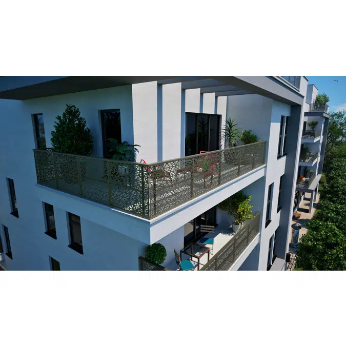 Karactère - garde-corps tôlé filant | pose sur dalle 