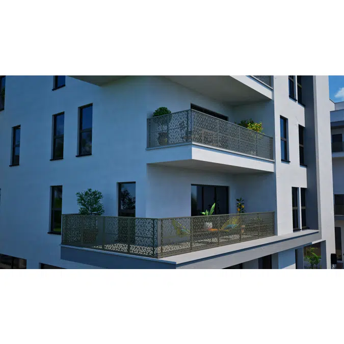 Karactère - garde-corps tôlé filant | pose sur dalle 