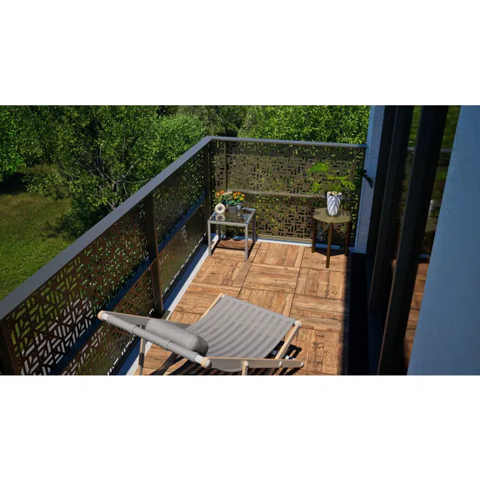 Karactère - garde-corps tôlé filant | pose sur dalle 