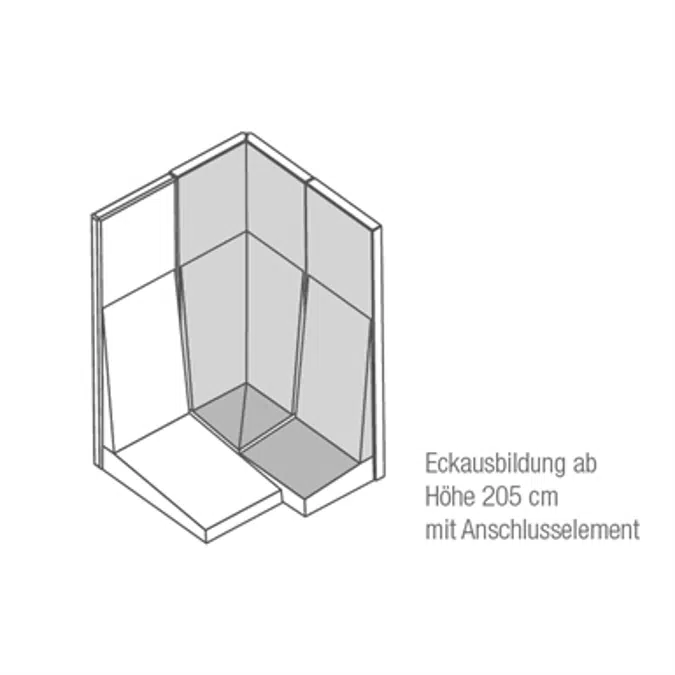 L-Tec System corner 90° - length 99 cm - surface Prägo