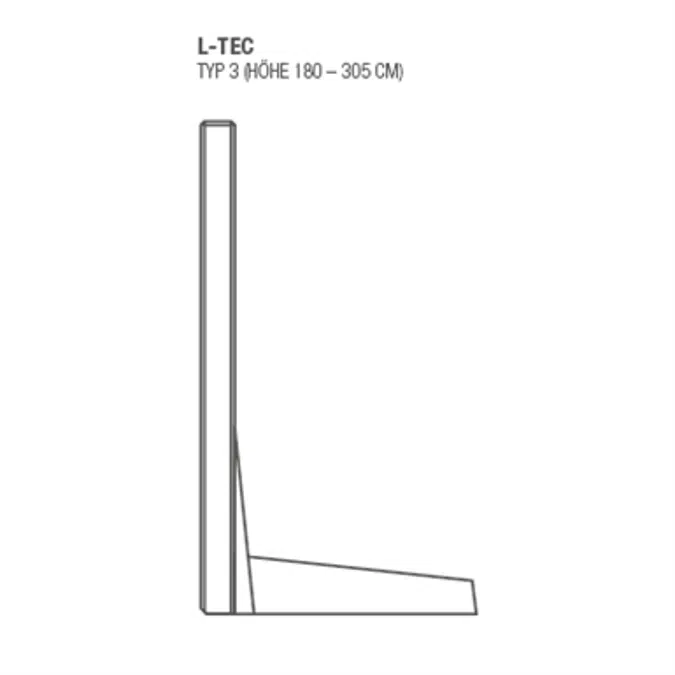 L-Tec - Baulänge 199 cm - Oberfläche Sichtbeton