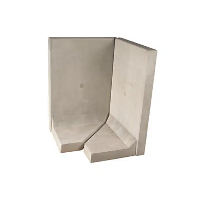 L-Tec System corner 90° - length 99 cm  - surface fairface concrete