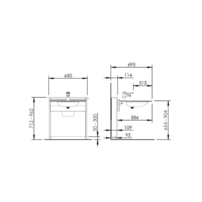 Washtischmodul BASICLINE 415-15