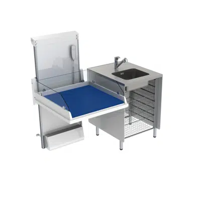 afbeelding voor Changing table 334 - Combination 1, washing bench, border height 20 cm, 147x80 cm