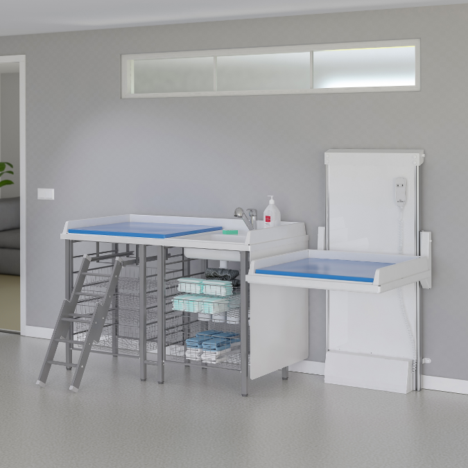 BIM objects - Free download! Changing table 334 - Combination 3, 225x80 ...