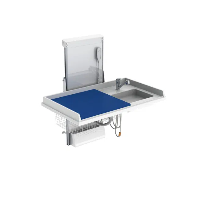 Changing table 334 laundry sink right - Incl. Mixer tap, 140x80 cm