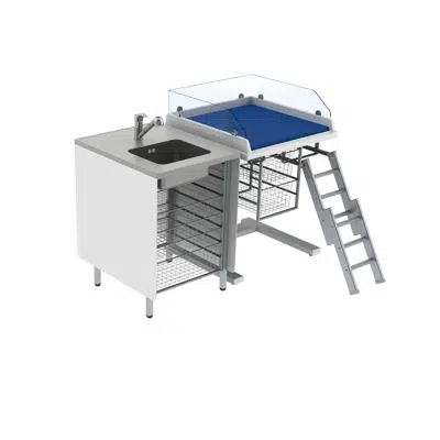 Image for Changing table 333 - Combination 1, washing bench left, border height 20 cm, 147x80 cm