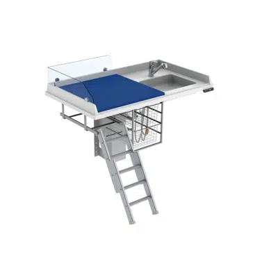 Image for Changing table 335 laundry sink right - Ladder left, border height 20 cm, 140x80 cm