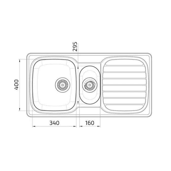 Inset Kitchen Sink ES25 - 97.1 cm