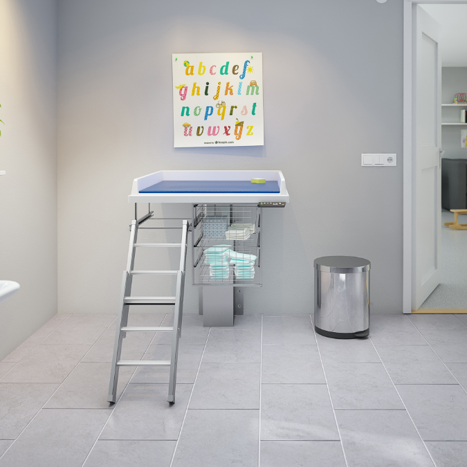 BIM objects - Free download! Changing table 335 - Ladder left, 80x80 cm ...