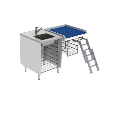 รูปภาพสำหรับ Changing table 335 - Combination 1, washing bench left, 147x80 cm