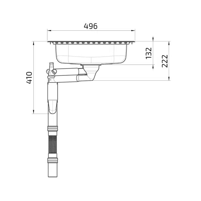 Flache barrierefreie Einbauspüle ES20 - 61,6 cm